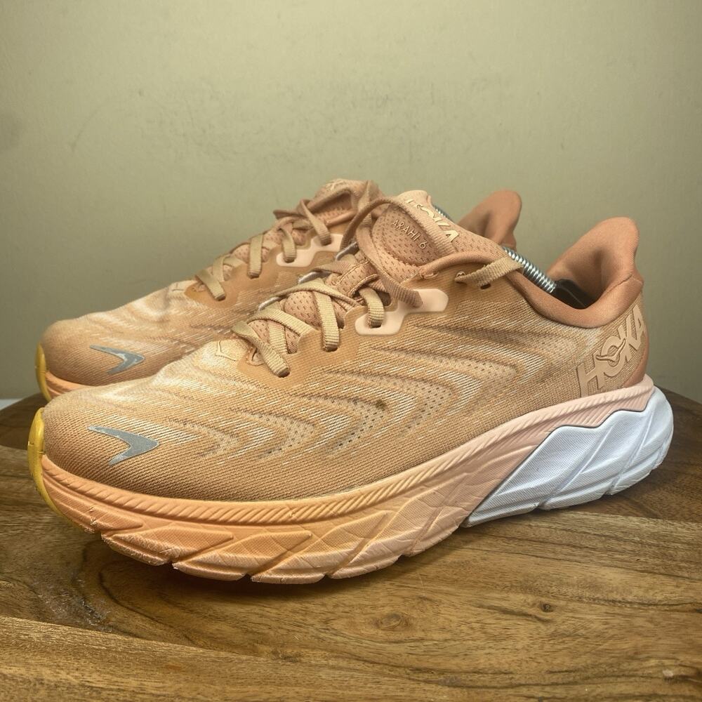 Hoka One One Arahi 6 Sun Baked Womens Orange Size 9 Running Shoes 1123195 SBCR - Picture 2 of 10